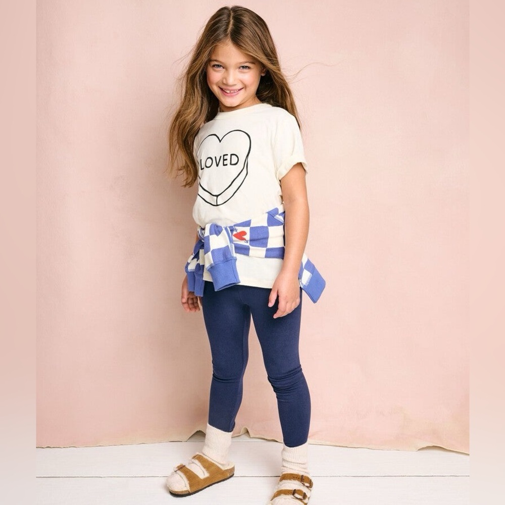 Hanna Andersson US 8 (130 cm) classic navy blue leggings kids girls pants